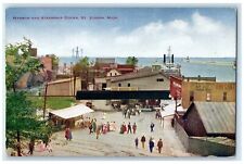 c1910's Harbor & Steamship Docks Railway Travelers St. Joseph Michigan Postcard picture