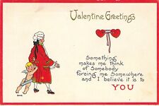 antique Valentine postcard cupid pushing man someone special you  by Bergman 4B picture
