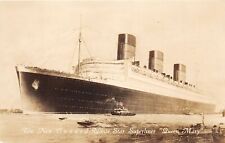 J36/ Ship RPPC Postcard c1940s Cunard White Star Line Queen Mary 205 picture