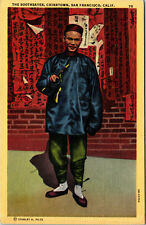 San Francisco California Chinatown Soothsayer Linen Postcard picture