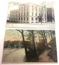 VALPARAISO INDIANA Music Hall- Sagers Lake LOT OF 2 Antique 1913 Valpo POSTCARDS picture