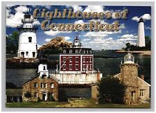 Postcard CT 4x6 Lighthouse Scenic Coastal Multi View Inset Photos Connecticut   picture