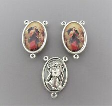 3 pc Mary Undoer Untier Knots Center ITALY Rosary Centerpiece LARGE E115 Silver picture