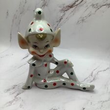 Vintage 1950’s Ceramic Pixie Elf Pointy Ears With Red And Green Polkadots Japan  picture