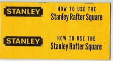Vinatge Stanley Tools Rafter Square Manual Guide  version S51--7-62 picture