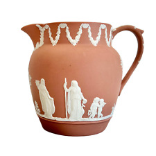 Vintage Wedgwood Terracotta Pitcher Jug Greek Mythology Jasperware England 5