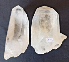 2 HUGE FAT LEMURIAN CRYSTAL QUARTZ POINTS FROM BRAZIL - 3.9 LBS  picture
