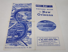 Travel Brochure Visitor Guide New Orleans Steamer President Downtown Map VTG 50s picture