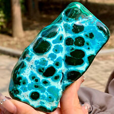 245G Natural Chrysocolla/Malachite transparent cluster rough mineral sample picture