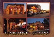 Vtg Postcard 6x4 Tombstone AZ Arizona Cochise County Downtown Night View M2 picture
