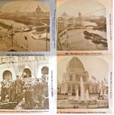 4 Antique 1893 Columbian Exposition Stereoview Cards Chicago BW Kilburn picture