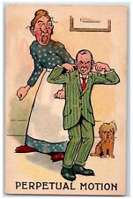 c1910's Angry Yelling Wife Perpetual Motion Dog Unposted Antique Postcard picture