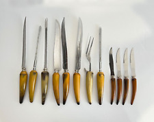 Lot of 12 Vintage Crown Sheffield knives & Forks With Bakelite Handles picture