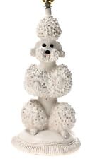 RARE Phyllis Morris Signed White Poodle Lamp Mid-Century Hollywood Regency 16in picture