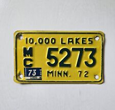 Vintage 1972 Minnesota Motorcycle  License Plate - MN - #5273 picture