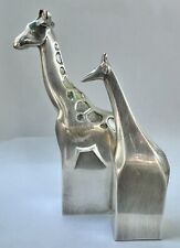 VTG Dansk Designs Silver Plate 2 Giraffes Paperweights Figurines 5