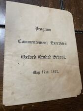 RARE 1912 COMMENCEMENT PROGRAM OXFORD GRADED SCHOOL, Oxford Mississippi picture