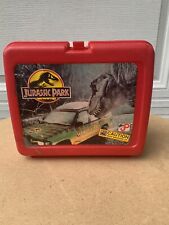 Vintage Jurassic Park Red Plastic Lunch Box No Thermos picture