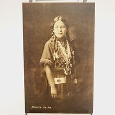 Postcard Native American Indian Woman Portrait Minnie-ha-ha Unposted Divided picture