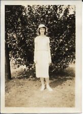 Lady Photograph Outdoors 1930s Vintage Fashion Old Florida 2 1/2 x 3 1/2 picture
