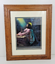 Vintage Christ Agony in the Garden 3D Print Wood Framed 14.5x17.5