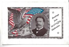 1909 Great Graphics Wm H Taft July 4 German Postcard Eagle Flag US Capitol picture