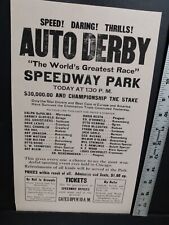 1900s Chicago Speedway Auto Racing  See List Of Speed Kings 8.5 By 14 In. picture