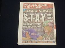 2020 JULY 21 NEW YORK DAILY NEWS NEWSPAPER - NY GIANTS & JETS WILL NOT HAVE FANS picture