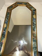 Set Of 2 Vintage Hexagon Frames Trimmed In Beautiful Colores /Gold Edging. 23.5” picture