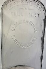 Rare Atq Bottle Gleason & Burke Strapside Liquor Flask Emb Pint 1890's picture