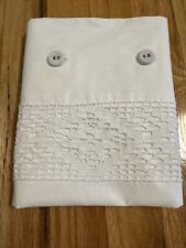 Beautiful IKEA White Cotton Standard Sz Pillowcase Crochet  Button Closure picture