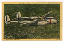 1948 - Lockheed Lightning Interceptor P-38 over Southern California Postcard picture