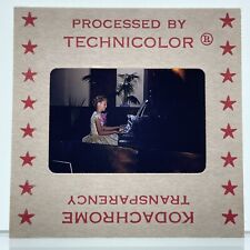 50s 35mm Slide Young Girl Plays Piano Kodachrome Vtg 1950s picture