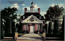 1940s GOVERNOR'S PALACE GARDEN WILLIAMSBURG, VIRGINIA LINEN POSTCARD 20-29 picture