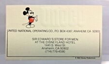 Disneyland Hotel Sir Edward's Store For Men UNOCO Business Card WDC tnc101 picture