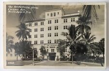 FL Real Photo Postcard RPPC Miami The Shoremede Hotel Collins Ave ca. 1940s car picture