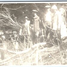 c1910s Odd Gathering Sticks RPPC Men Women People Crowd Real Photo Postcard A95 picture