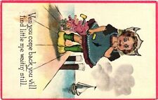 Vintage Postcard- Dutch Girl Holding Doll- Vintage Postcard picture