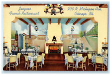 c1930's Chimney, Dining, Jacques French Restaurant Chicago Illinois IL Postcard picture