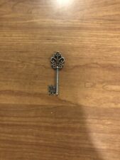 Small Ornate Decorative Skeleton Key - Victorian Era Key - Dull Silver picture