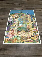 Really Rare Vintage 1973 Magic Mountain Amusement Park  Map  Poster 20x28 picture