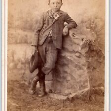 c1880s Harrisburg, PA Handsome Mature Little Man Cabinet Card Photo Roberts B15 picture