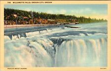 Oregon City, OR Willamette Falls Waterfall Vintage Postcard G358 picture