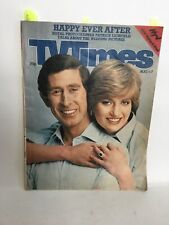Vintage 1981 British TV Times Aug 1-7th Prince Charles & Lady Diana On Cover picture