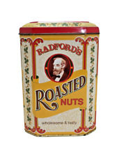 Vintage S J Radford's Company Roasted Nuts Tin Hinged Lid Very Good Condition picture