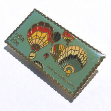 USPS Vintage 80s Hot Air Ballooning 20c Stamp Collectible Enamel Pin picture