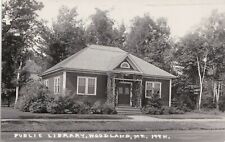 Vintage 1954 Real Photo Post Card RPPC Public Library Woodland ME picture