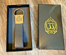 Disney Club 33 Black Leather Keychain with New Club 33 Logo  picture