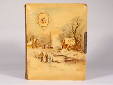Antique Vintage Celluloid Photo Album - Family Coming Home in Snow picture
