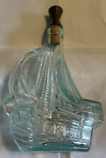 Glass Sailboat NAO decanter Santa Maria 1492 750 ml w Rosewood Cork PERFECT picture